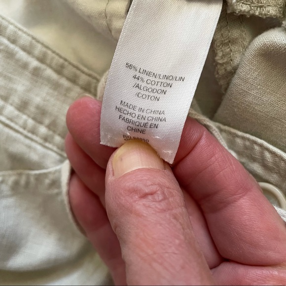 Jones New York Sport linen blend cream lightweight crop pants - Picture 11 of 11